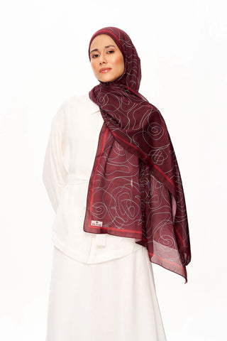 Vian Rose Superior Soft Desenli Şal Bordo