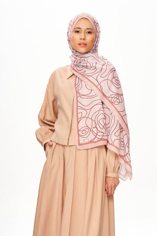 Vian Rose Superior Soft Desenli Şal Soft Pembe