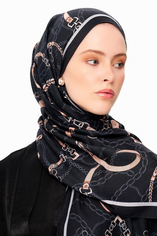 Moi Scarf Côte d’Azur Supérieur Soft Desenli Şal Dark