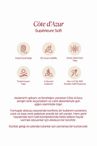Côte d’Azur Superior Soft Desenli Şal Ekru