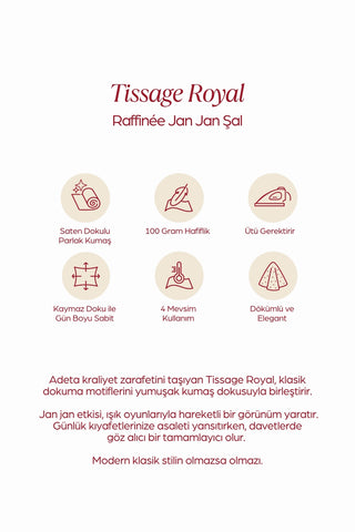 Moi Scarf Tissage Royal Raffiné Jan Jan Şal Koyu Mavi