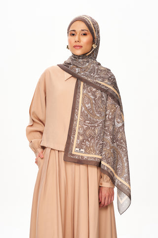 SİLVER ROSE Superior Soft Desenli Şal Toprak