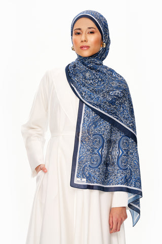 Pearl Palace Superior Soft Desenli Şal Lacivert