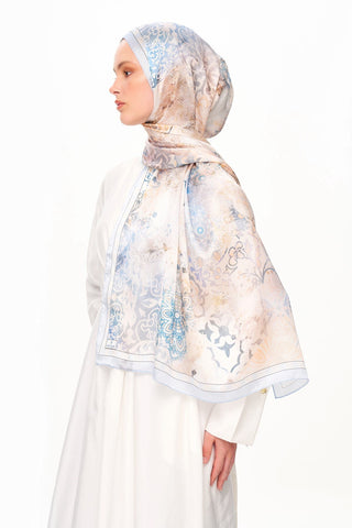 ETHEREAL BLOOM Refined Jan Jan Şal Kırık Beyaz