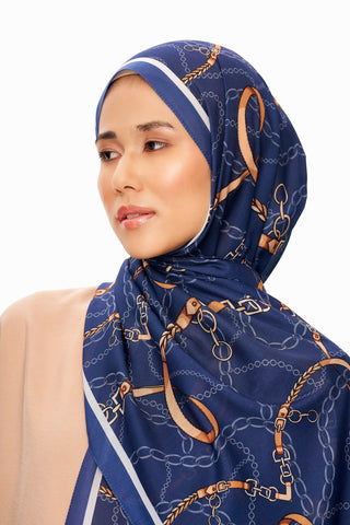 Moi Scarf Côte d’Azur Supérieur Soft Desenli Şal Lacivert