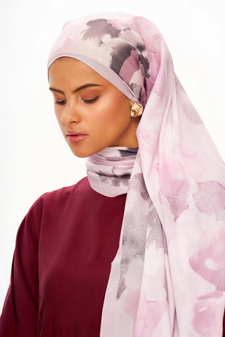 Brume d’Amour Fransız İpeği Şal Pastel Pembe