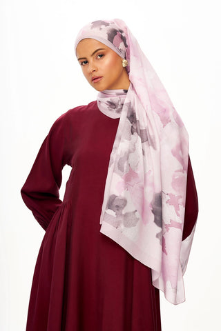 Brume d’Amour Fransız İpeği Şal Pastel Pembe