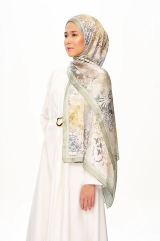 ETHEREAL BLOOM Refined Jan Jan Şal Kumlu Yeşil