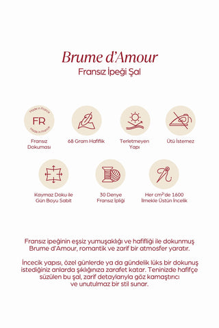 Brume d’Amour Fransız İpeği Şal Lila