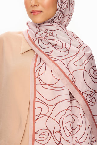 Vian Rose Superior Soft Desenli Şal Soft Pembe