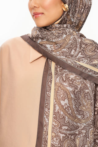 SİLVER ROSE Superior Soft Desenli Şal Toprak