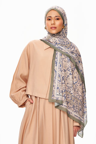 SİLVER ROSE Superior Soft Desenli Şal Yeşil