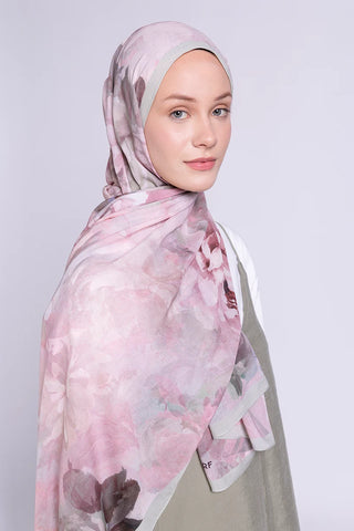 Floral Desen Rami Şal - Mint