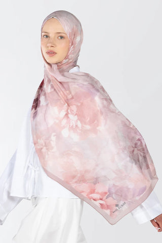 Floral Desen Rami Şal - Pembe