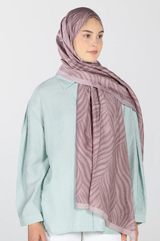 Leaf Desen Viskon Şal - Pembe