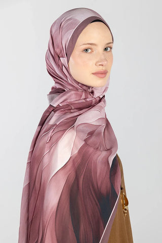 Elegant Desen Modal Viskon Şal - Gül Kurusu