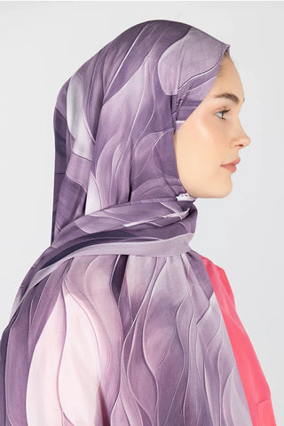 Elegant Desen Modal Viskon Şal - Lavanta