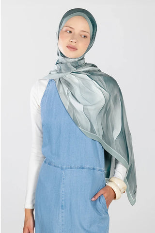 Elegant Desen Modal Viskon Şal - Mint