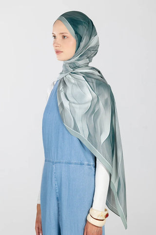 Elegant Desen Modal Viskon Şal - Mint