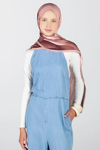 Elegant Desen Modal Viskon Şal - Pembe