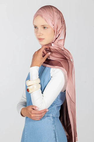 Elegant Desen Modal Viskon Şal - Pembe