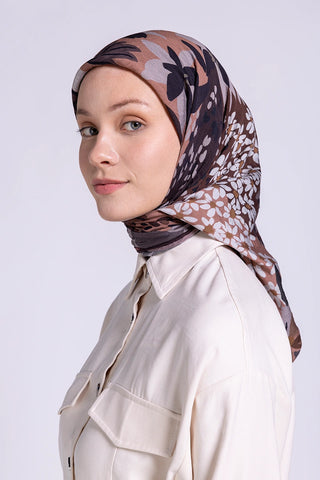 Amora Eşarp Silva Desen - Kahverengi