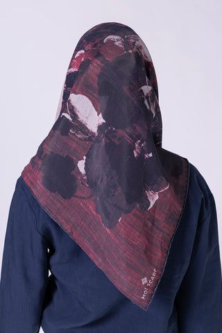 Volen Viskon Eşarp Floral Desen - Bordo