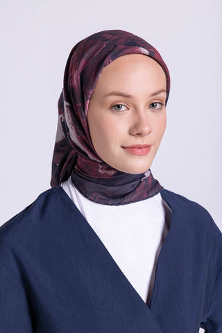 Volen Viskon Eşarp Floral Desen - Bordo