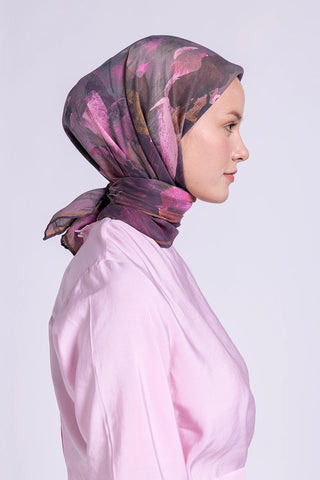 Volen Viskon Eşarp Floral Desen - Pembe