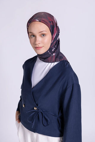 Volen Viskon Eşarp Floral Desen - Bordo