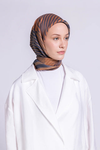 Volen Viskon Eşarp Geometrik Desen - Brownie