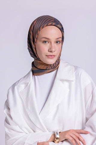 Volen Viskon Eşarp Geometrik Desen - Brownie